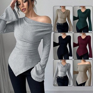 Off Shoulder Top - Blusa Feminina de Manga Longa em