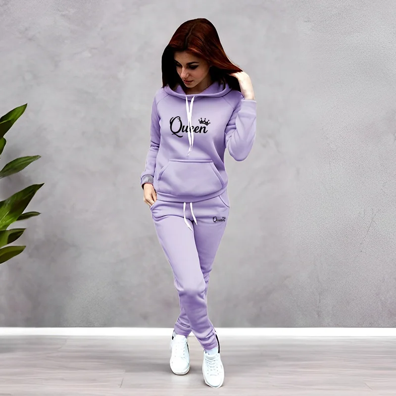 Women'S Fashion Sweatshirts - Conjunto de Agasalho Feminino com Estampa