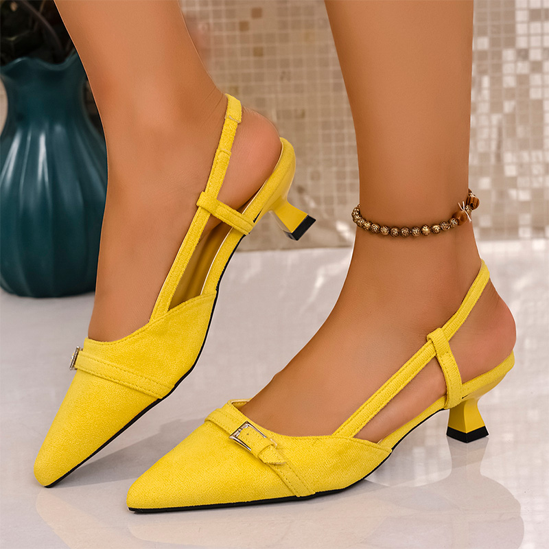 Women'S Fashion For Summer 2025 - Moda amarela sandálias de salto alto