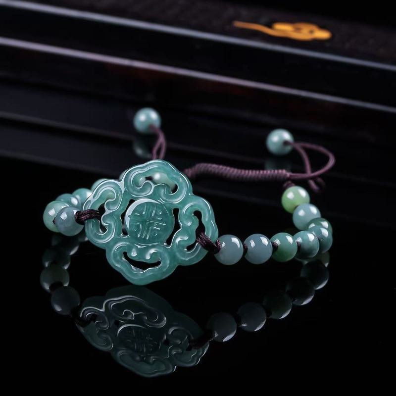 Women Fashion Designer - Pulseira de Jadeíta Natural Grau A,