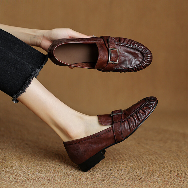Women Fashion Store - Mocassins de couro genuíno para mulheres,