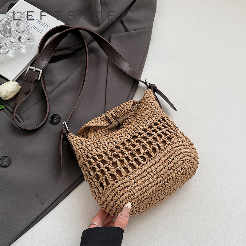 Women'S Fashion Trends Spring 2026 - Bolsa de Palha Pequena Trançada Feminina