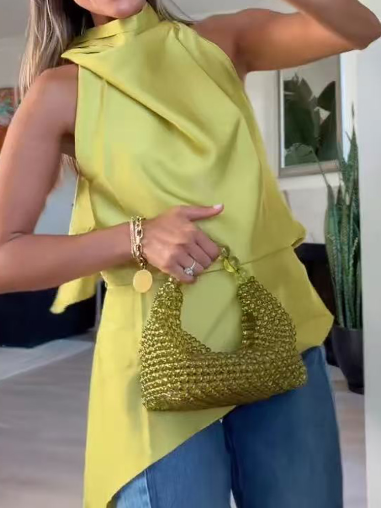 Women'S Fashion Trends Spring 2026 - Blusa Feminina Halter com Amarração, Elegante