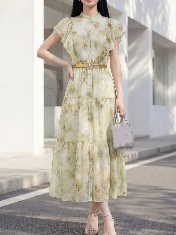 Women'S Fashion Gilded Age - Vestido Feminino Elegante JUNLINNA Moda Verão