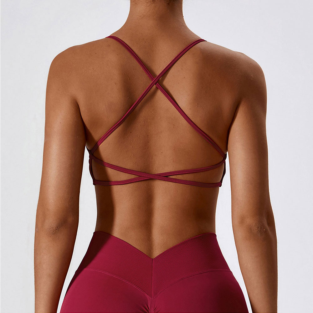 Bra Top Seamless - Mulheres cinta cruzada sutiã esportivo feminino
