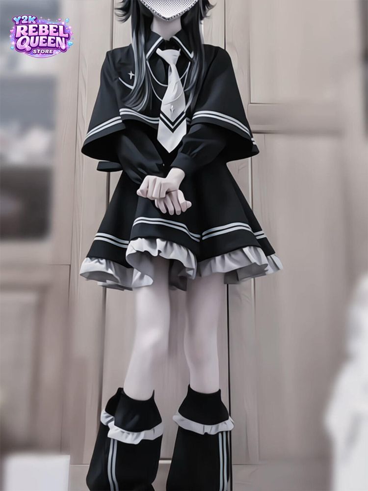 Ruched Dress Mini - Vestido Gótico Elegante Lolita Feminino com