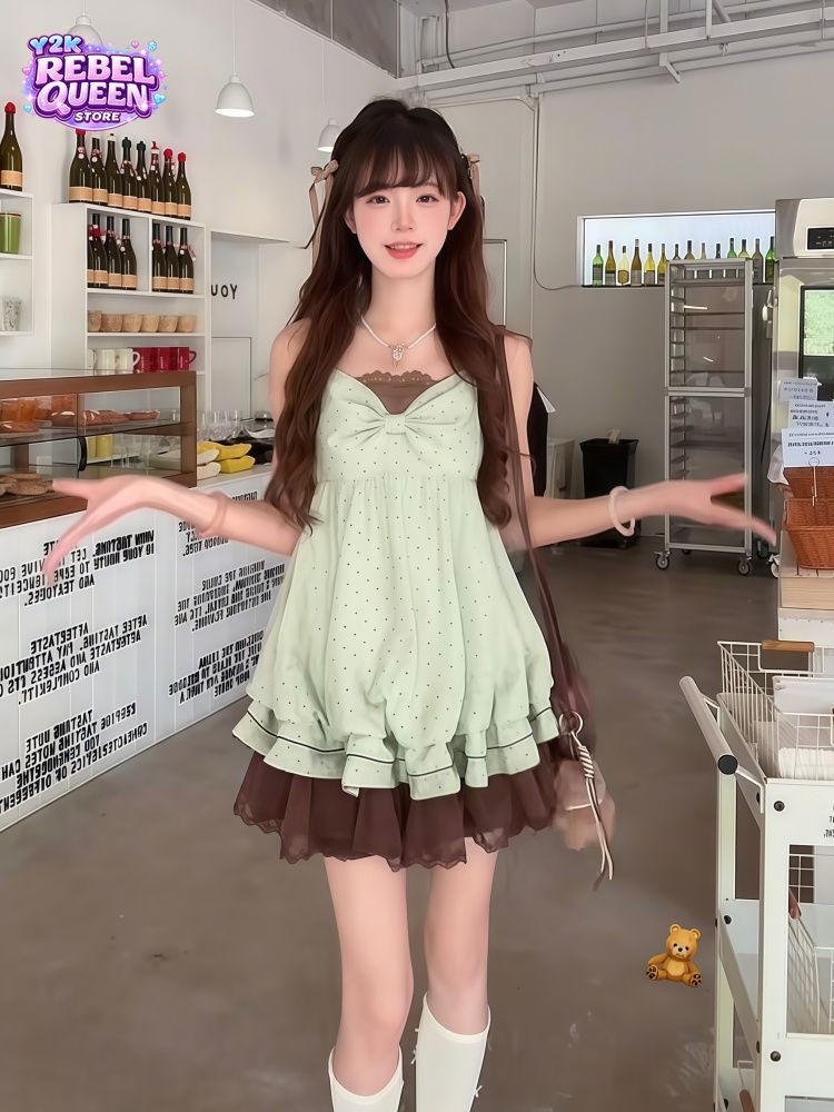 Ruched Dress Mini - Vestido Mini Feminino Coquette Doce Coreano