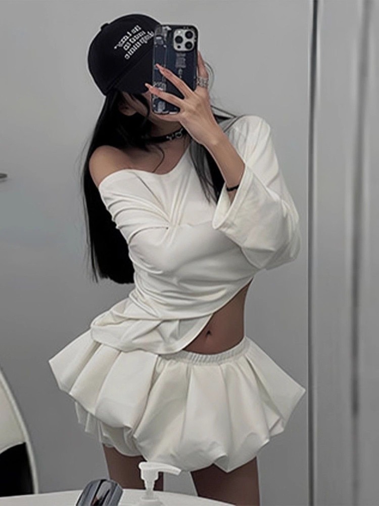 2025 harajuku design de moda c - Asymmetric Top Women avaliação e preço