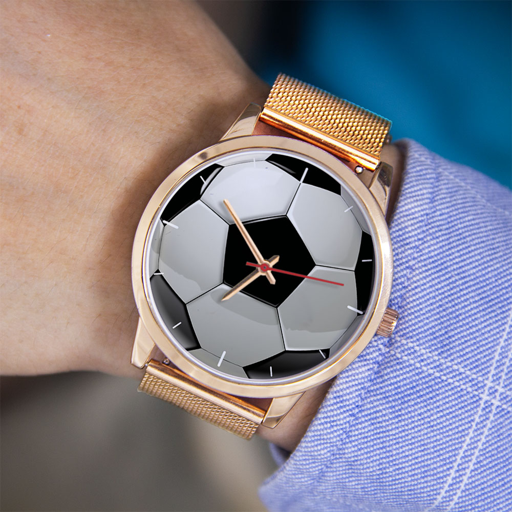 Futebol design fãs prata homem - Fashion Women Watch avaliação e preço