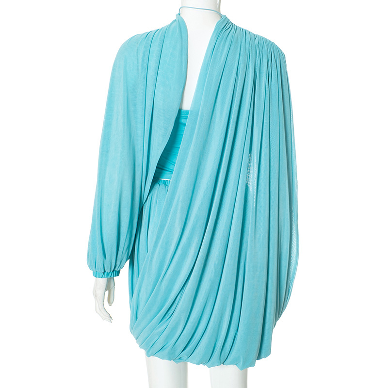 2025 outono feminino elegante  - Ruched Dress Mini avaliação e preço