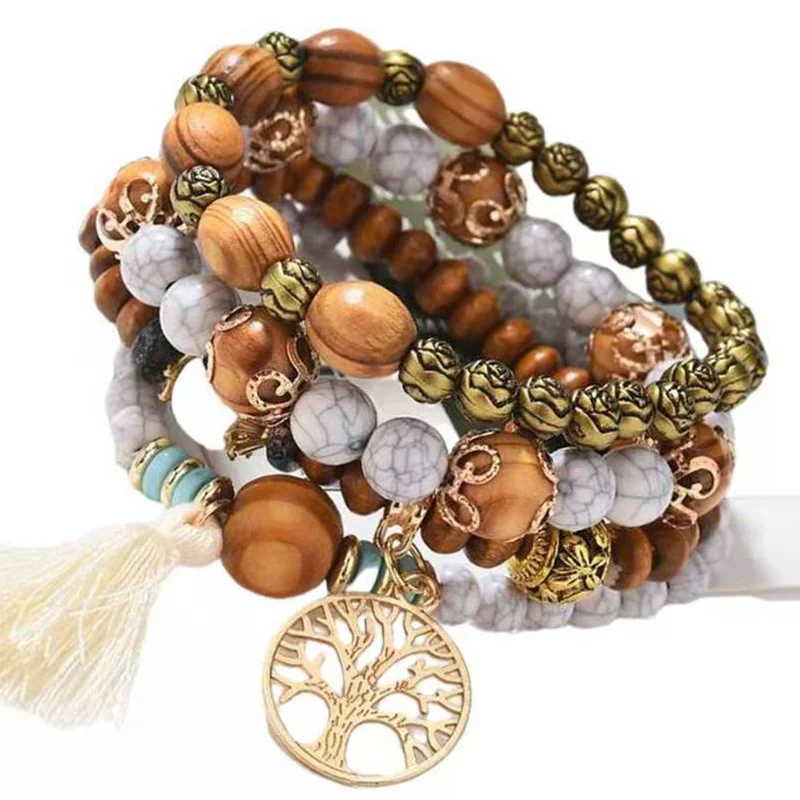 Conjunto de 4 pulseiras Boho Á - Women'S Ysl Fashion avaliação e preço