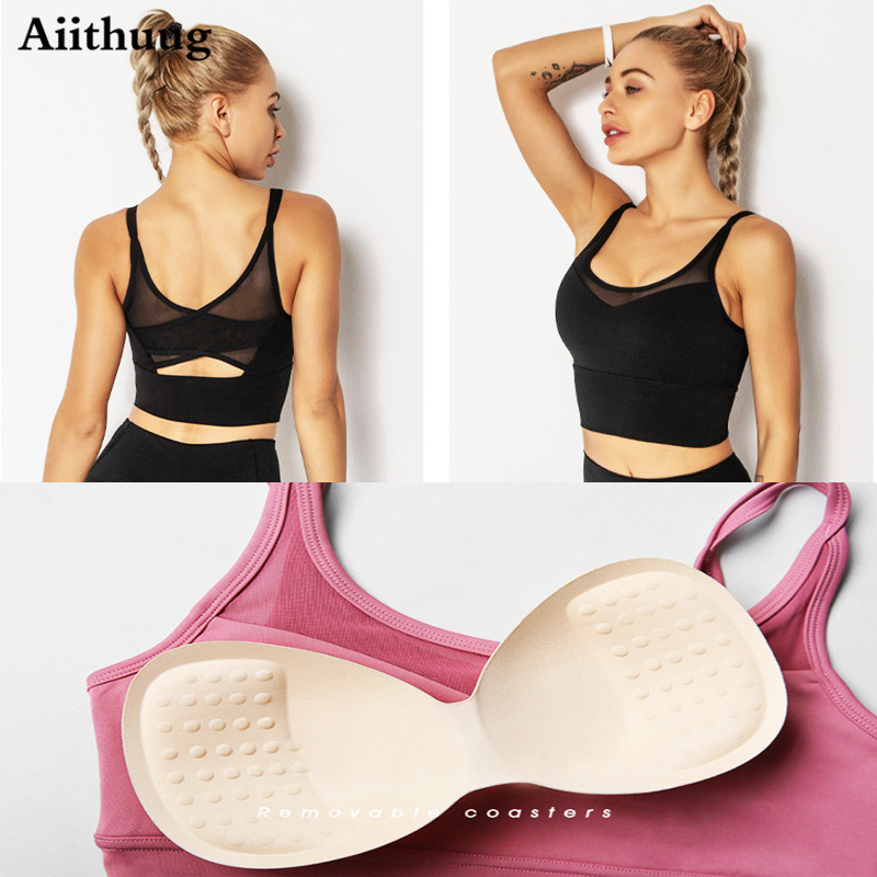 Aiihuug yoga sutiãs camisas de - Bra Top Seamless avaliação e preço