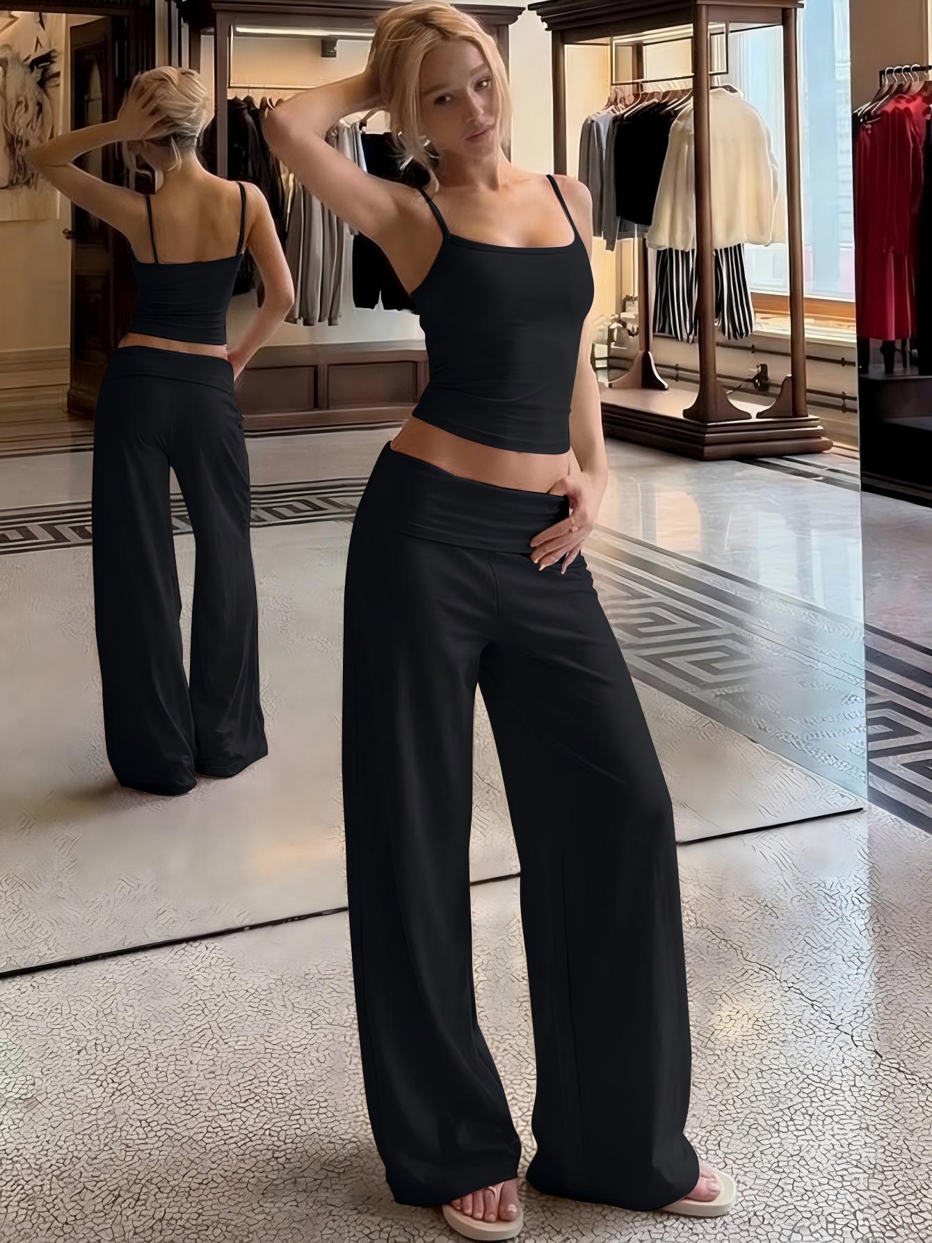 Conjuntos de Moda Hugcitar em  - Lace Trim Cami avaliação e preço