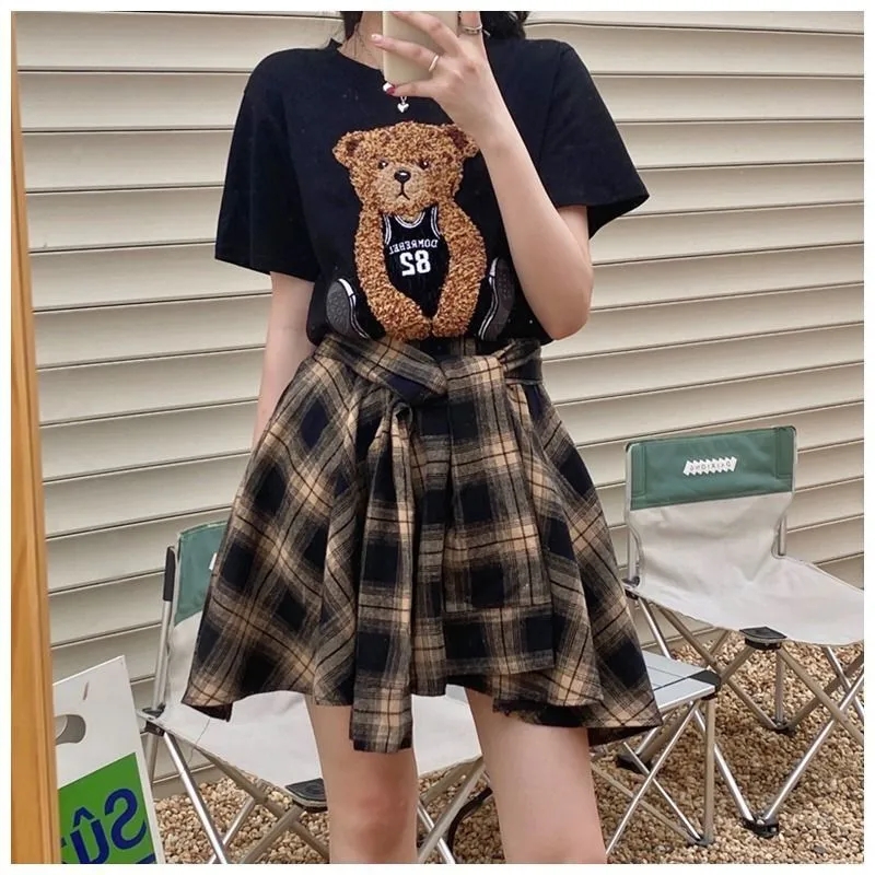 Urso feminino cartoon camiseta - Asymmetric Top Women avaliação e preço