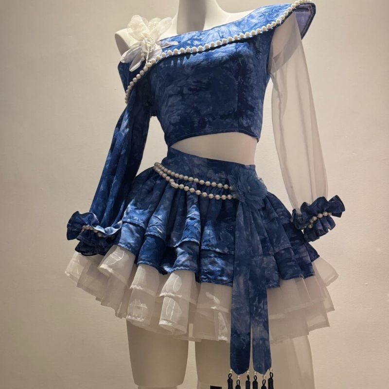 Conjunto de Saia Lolita Vintag - Asymmetric Top Women avaliação e preço