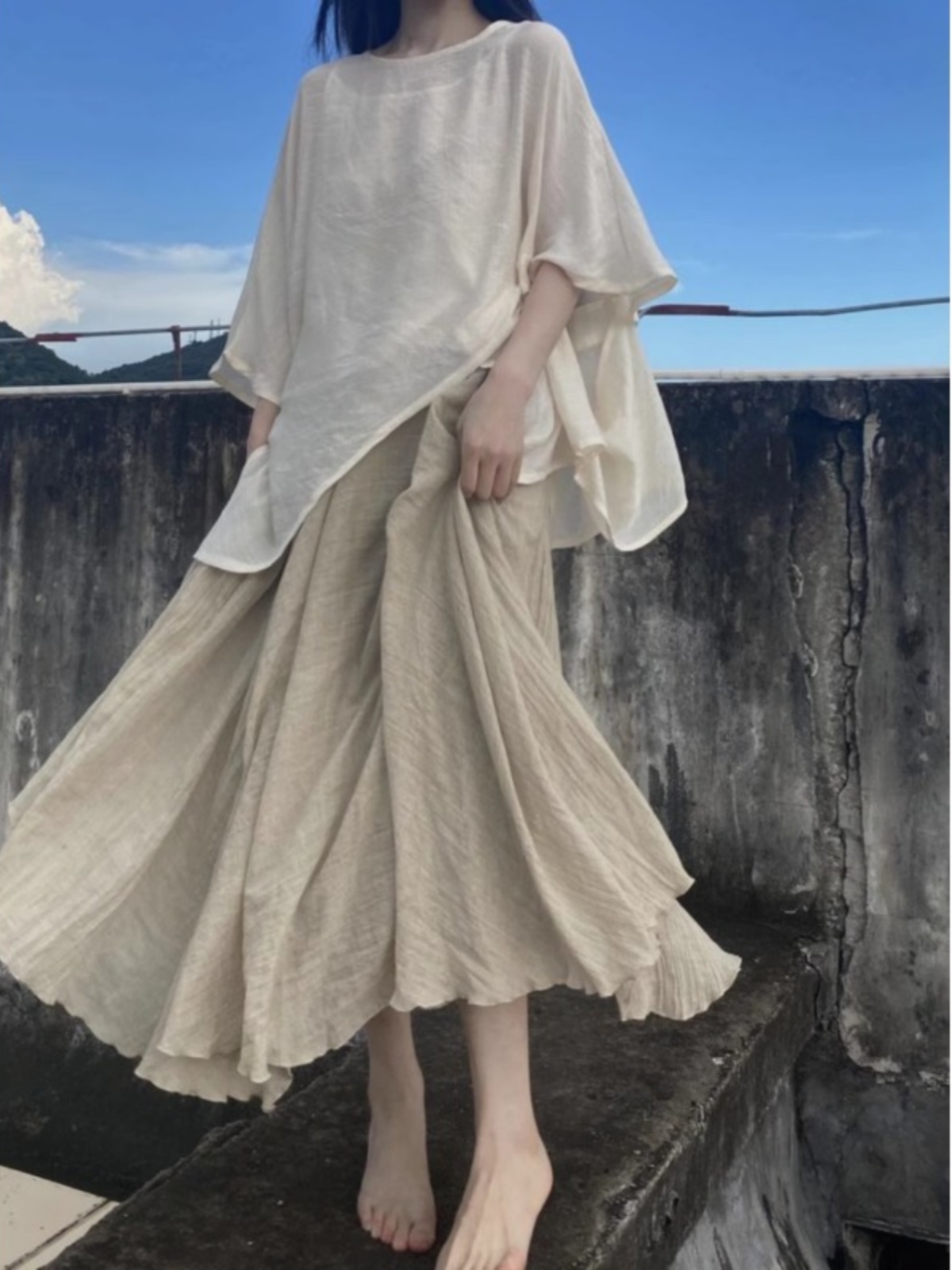 Conjunto de Saia Solta Estilo  - Asymmetric Top Women avaliação e preço