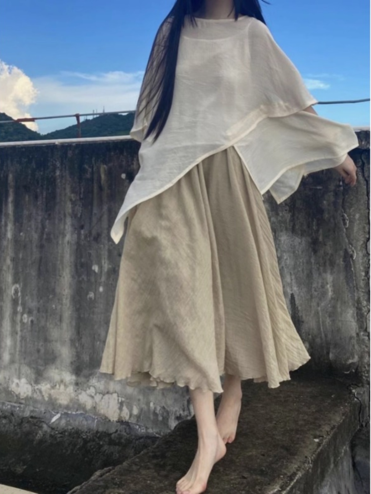 Conjunto de Saia Solta Estilo  - Asymmetric Top Women avaliação e preço
