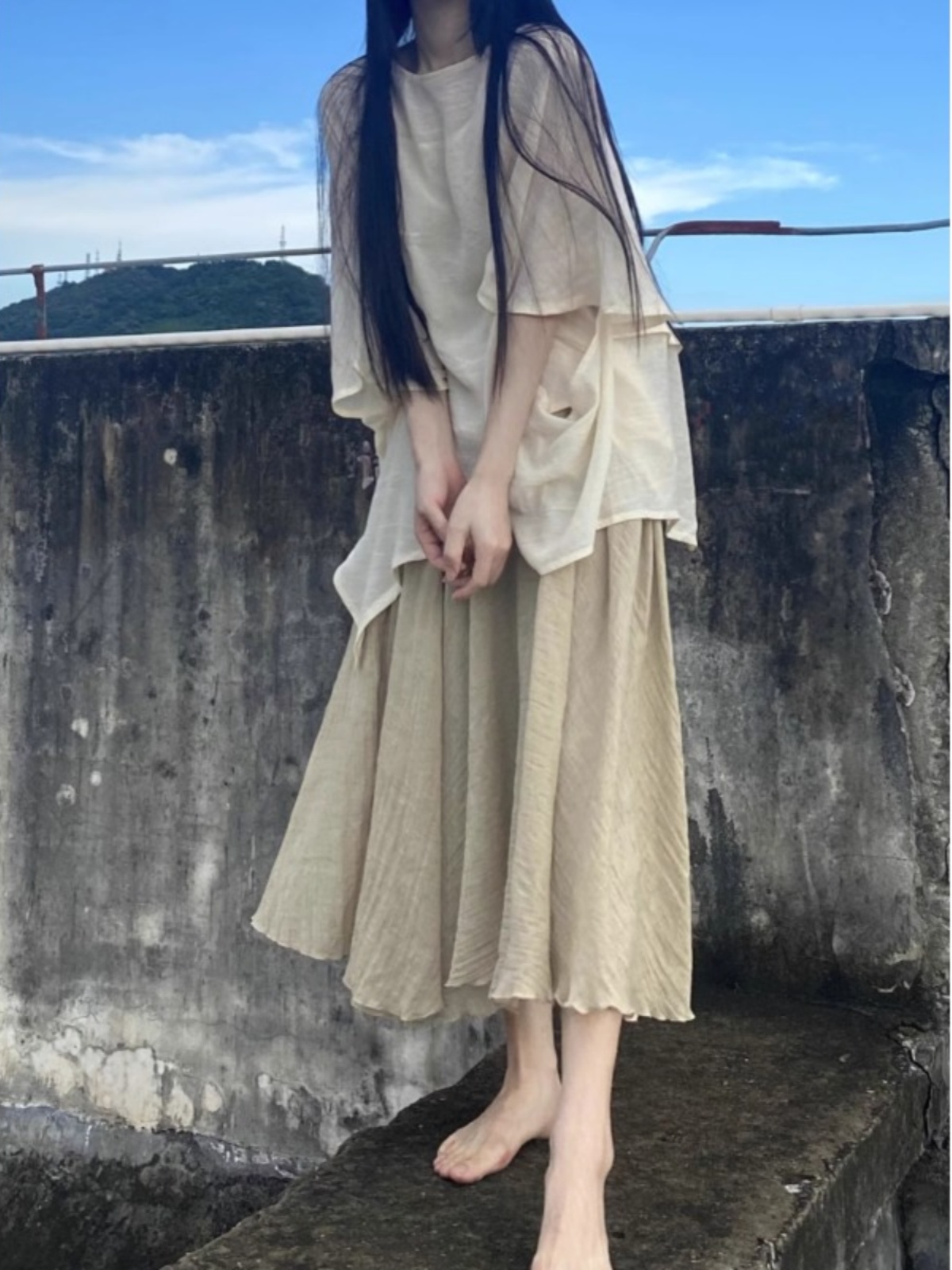 Conjunto de Saia Solta Estilo  - Asymmetric Top Women avaliação e preço