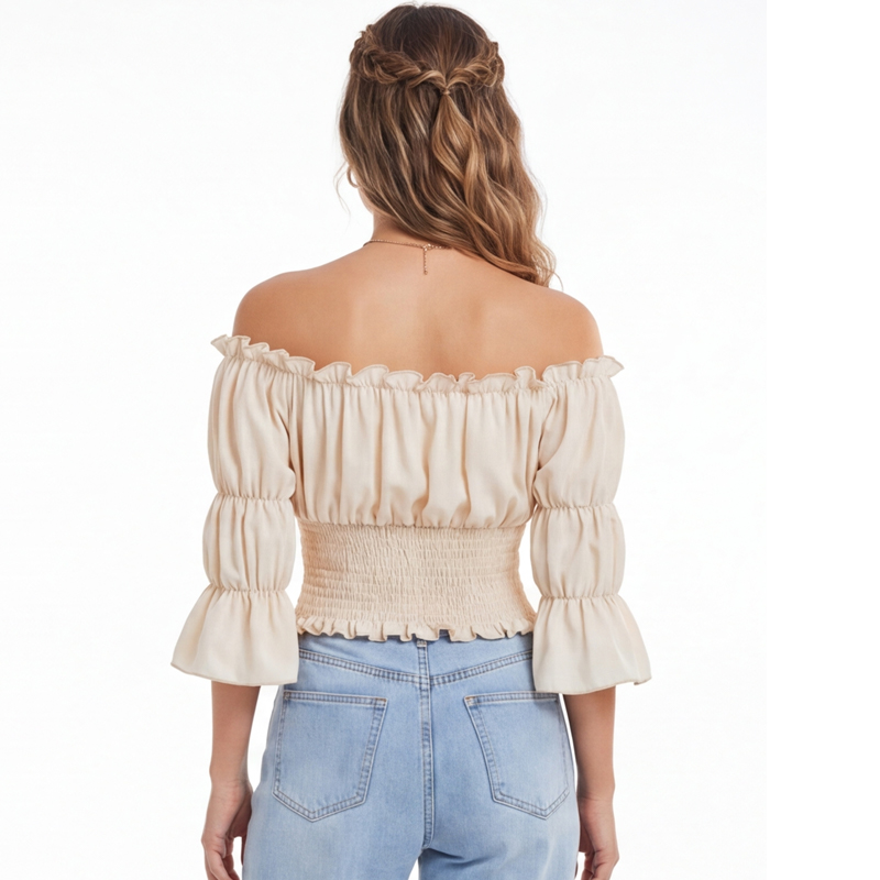 Blusa Renascentista Feminina c - Off Shoulder Top avaliação e preço