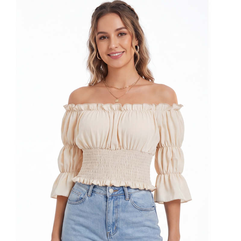 Blusa Renascentista Feminina c - Off Shoulder Top avaliação e preço