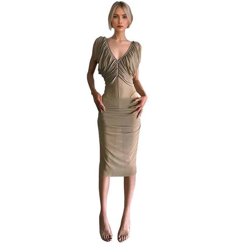 Vestido de chiffon francês fem - Ruched Dress Mini avaliação e preço