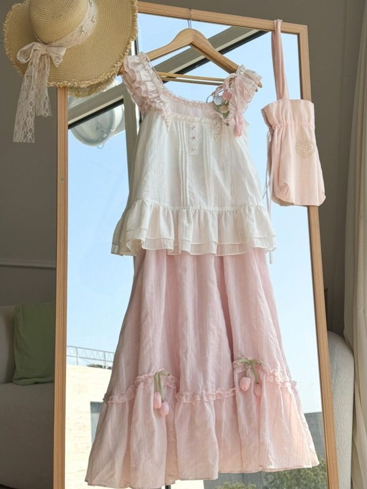 Conjunto Feminino Doce e Kawai - Lace Trim Cami avaliação e preço