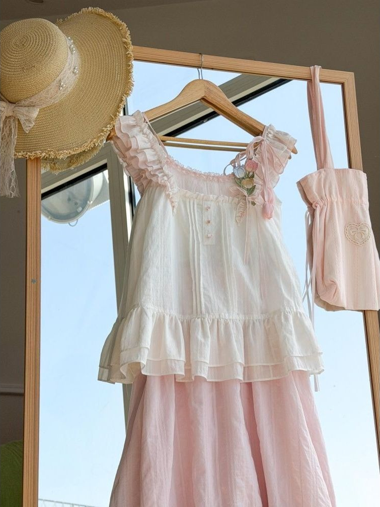 Conjunto Feminino Doce e Kawai - Lace Trim Cami avaliação e preço