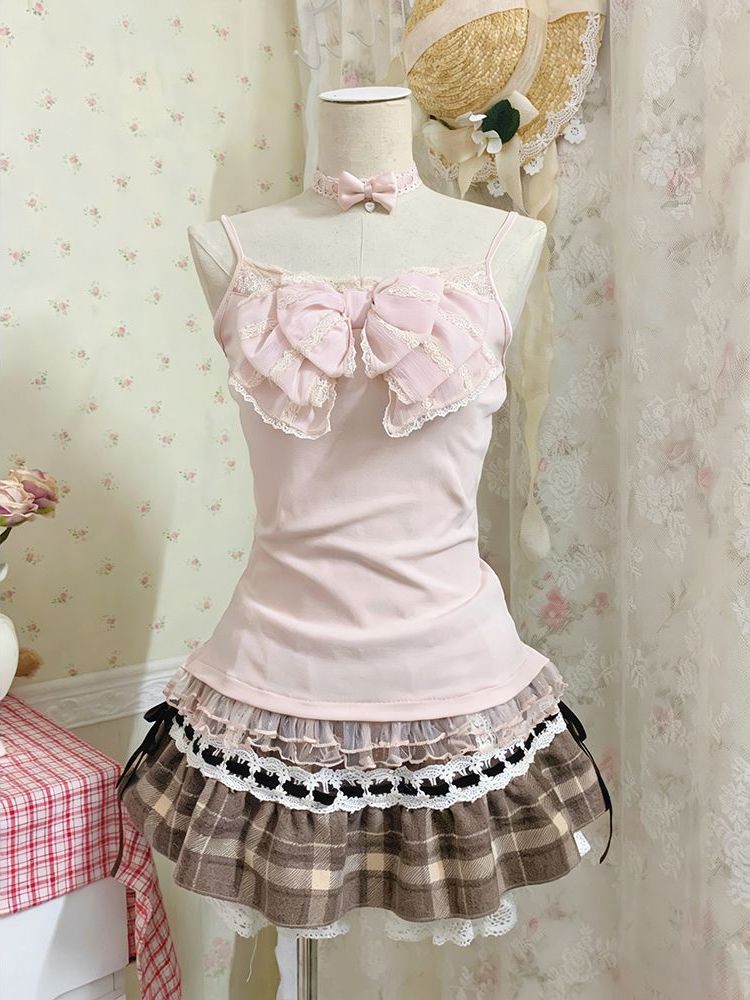Conjunto de Três Peças Japonês - Lace Trim Cami avaliação e preço